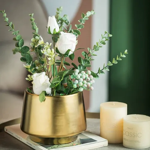 Modern Gold Ceramic Planter