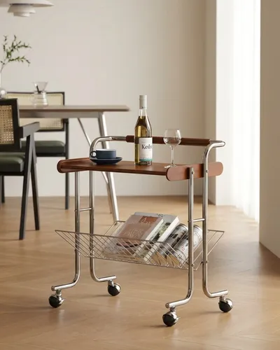 Milo Vintage Bar Cart With Wheels