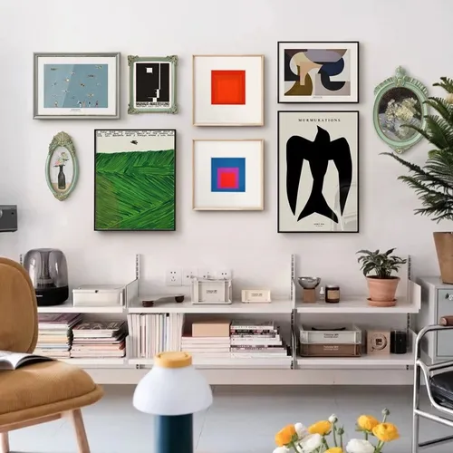 Nordic Abstract Gallery Wall Art Set - 9 Pieces