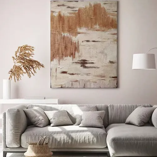 Neutral Colored Abstract Wall Art Framed Print