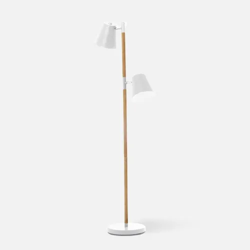 Rubi Floor Lamp, white with wood