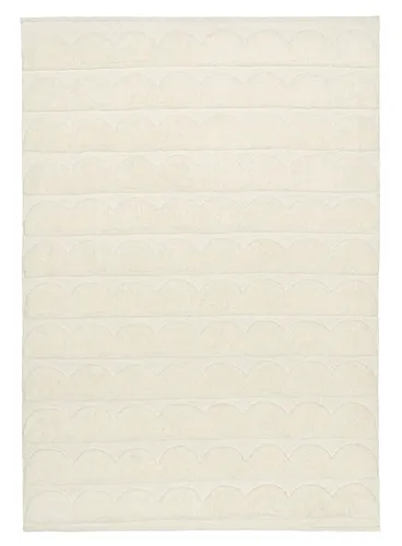 Hikari Ivory Scallop Washable Wool Rug