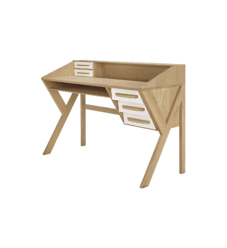 Origami desk with 5 drawers