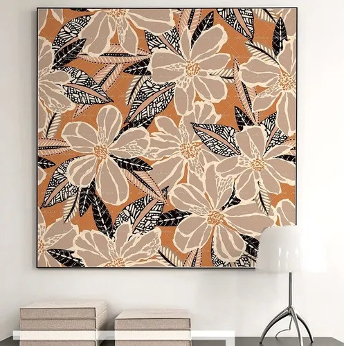 Framed Retro Orange Flower Print