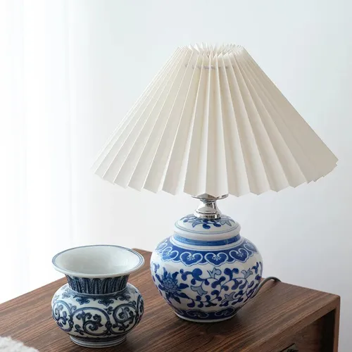 Ming Blue and White Ceramic Table Lamp