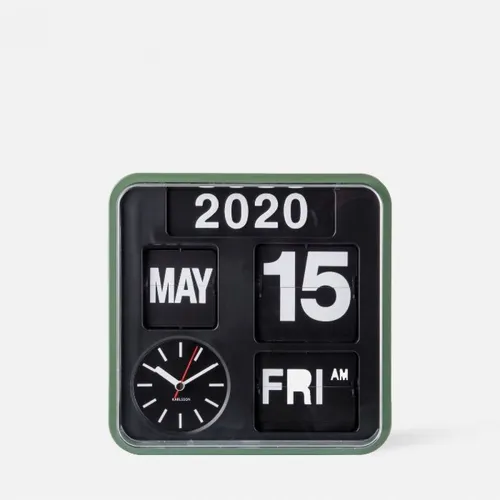 Wall clock Mini Flip green casing